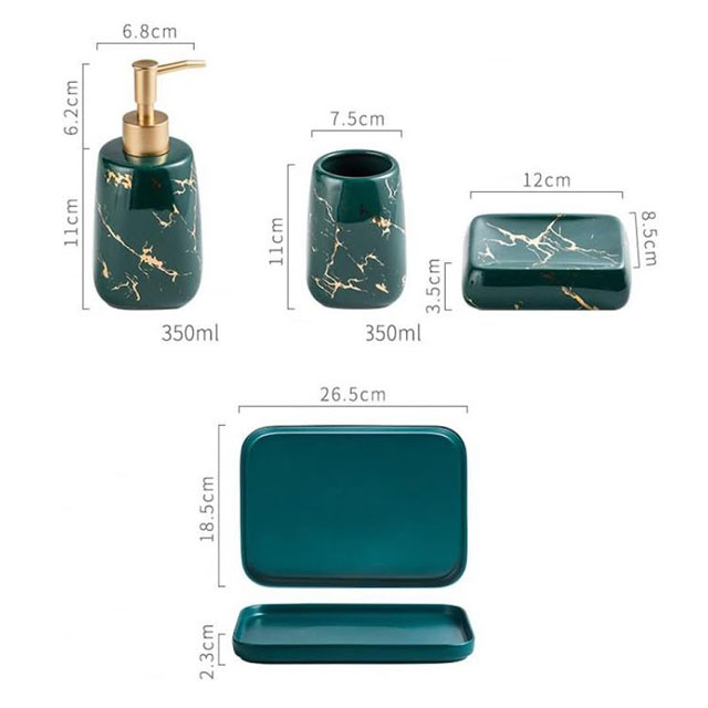 Marble Gold Set - Green photo