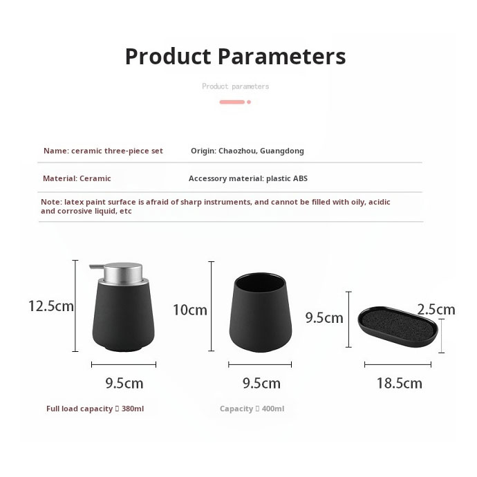 Sera Black Soap Dispenser Set photo