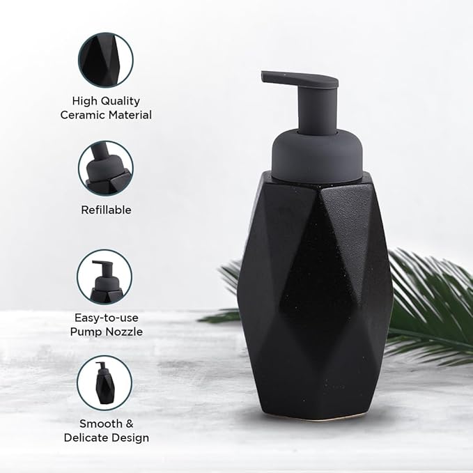Rhombus Shape Soap Dispenser - Black photo