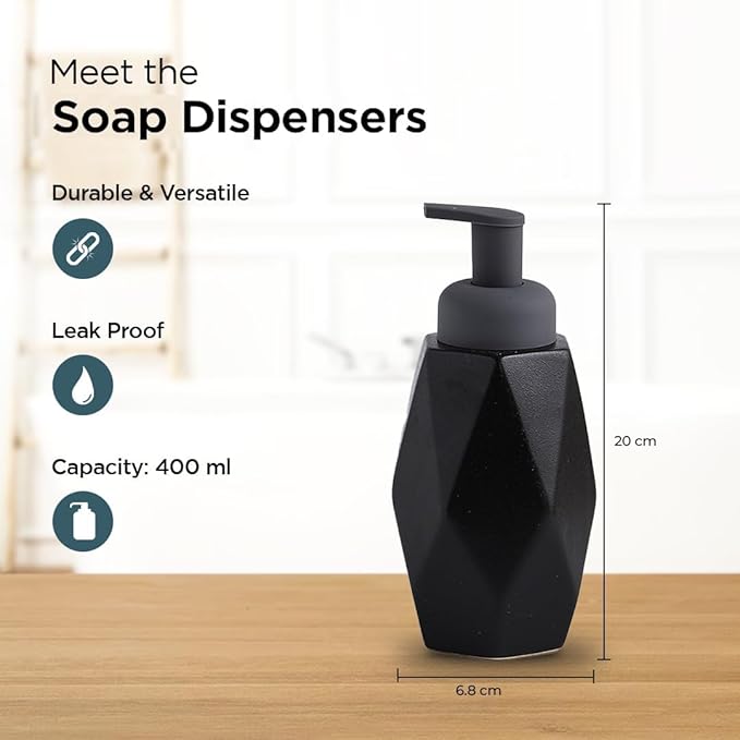Rhombus Shape Soap Dispenser - Black photo
