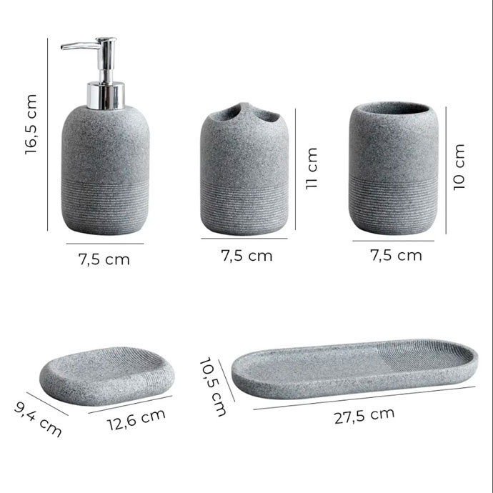 	Luxury Mate Soap Dispenser Set - Gray photo