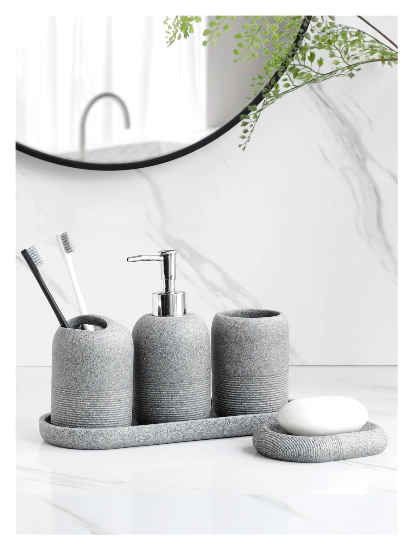 	Luxury Mate Soap Dispenser Set - Gray photo