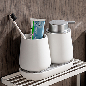 Sera White Soap Dispenser Set photo