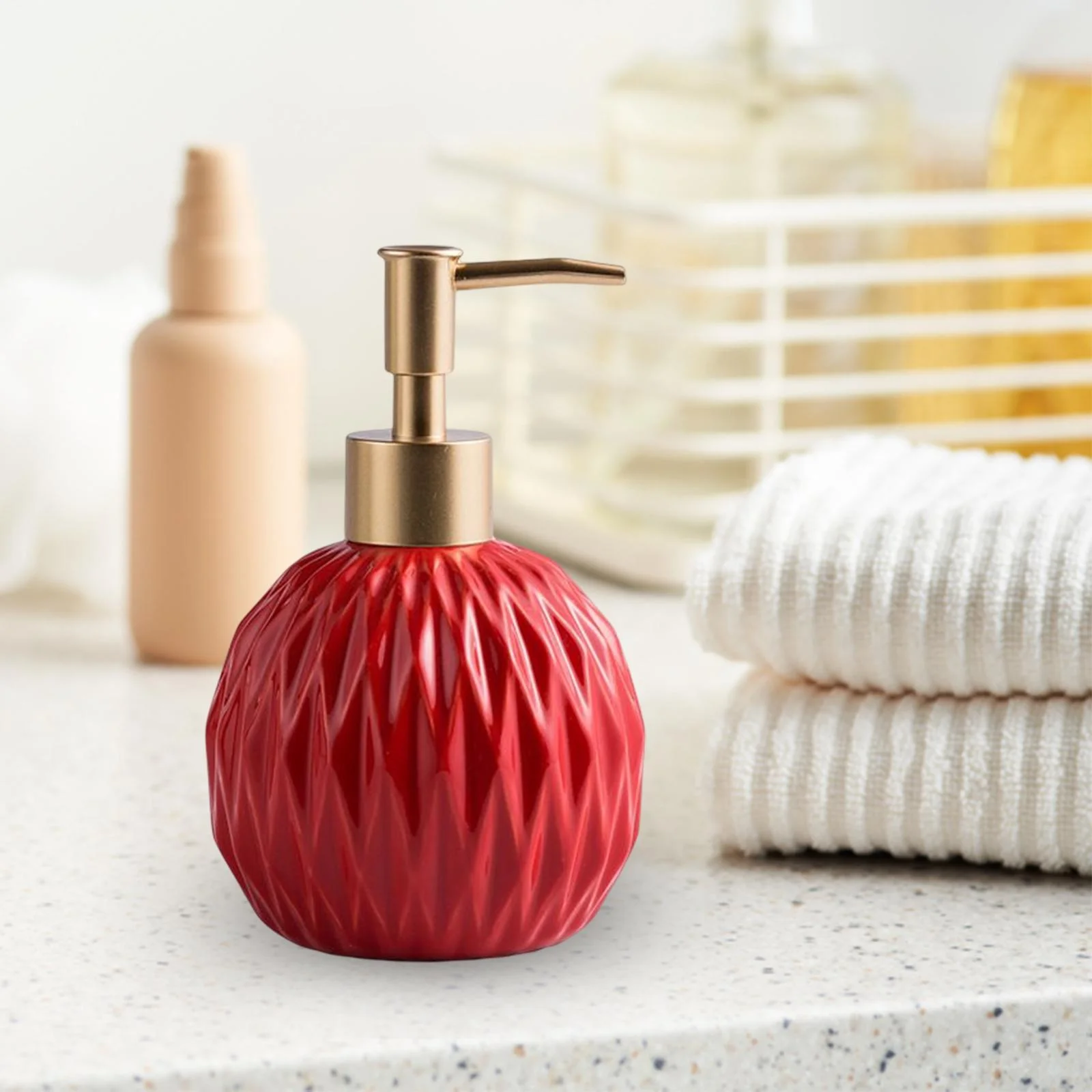 Pyramid Red Soap Dispenser photo